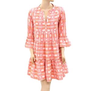 Kerri Rosenthal Charlie Mini Dress Ruffle Tiered Printed Cotton Summer Sm